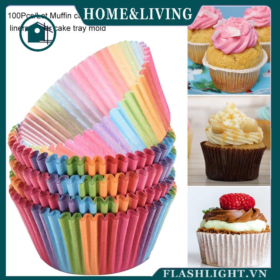 Set 100 Cốc Giấy Làm Bánh Cupcake