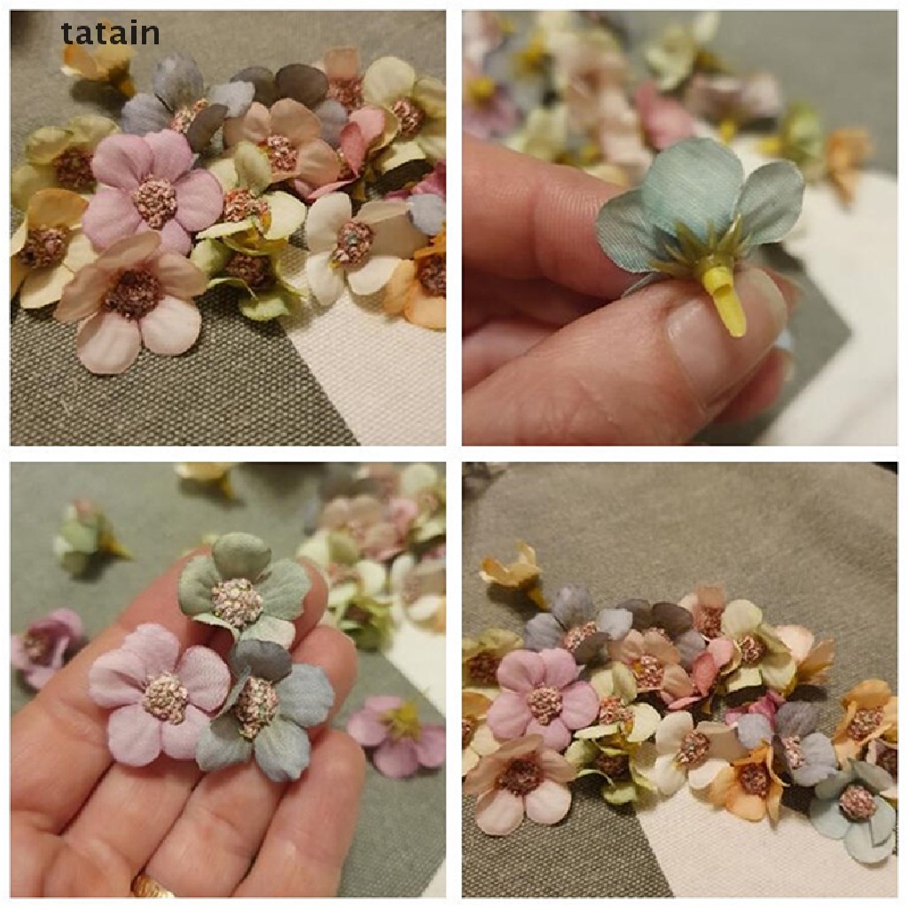[TAT] 100pcs 2cm Multicolor Daisy Flower Head Mini Silk Artificial Flower For Weddin CVX