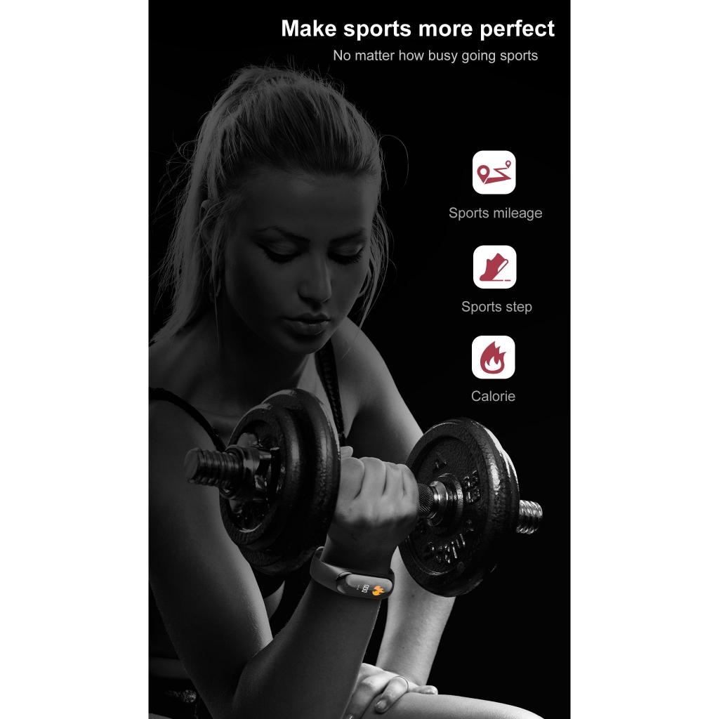 《Original》M4 Smart Bracelet Waterproof Smart Band Fitness Tracker Sport Watch Men Women smart watch