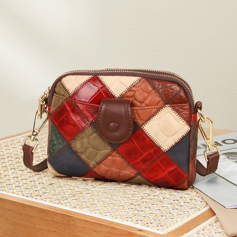 Túi đeo chéo COBBLER LEGEND da thật có khóa kéo thời trang cho nữ