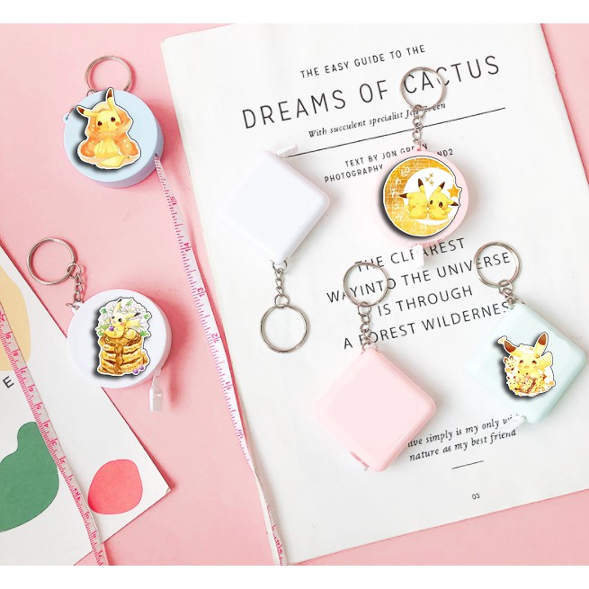 Móc chìa khoá kèm thước dây chuột vàng MKTD14 cute dễ thương hoạt hình thần tượng