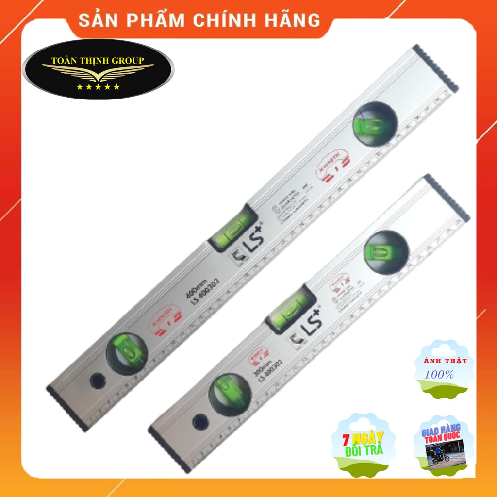 Thước Thủy Cân Bằng Có Nam Châm Hiệu LS+, Nhiều Kích Thước 30cm-40cm-50cm-60cm-80cm-100cm, Thước Thủy Nivo
