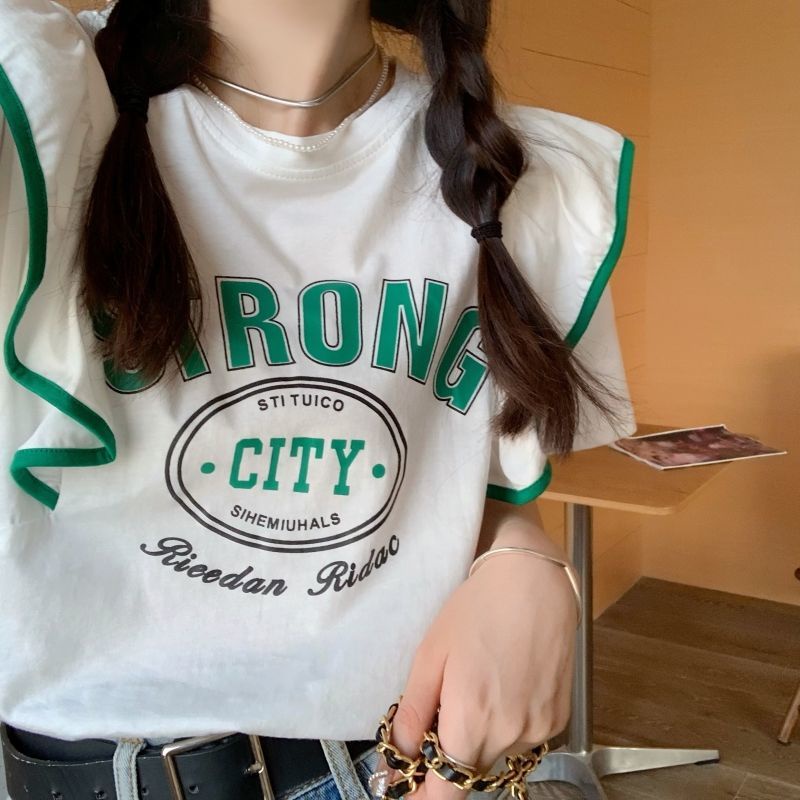 Áo Thun Cổ Tròn Dáng Rộng In Họa Tiết Thời Trang Mùa Hè Phong Cách Hàn Quốc Mới