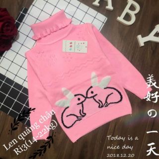 Áo len cao cổ bé gái