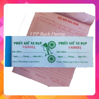 Phiếu giữ xe đạp - 10 cuốn - Phiếu gửi xe đạp