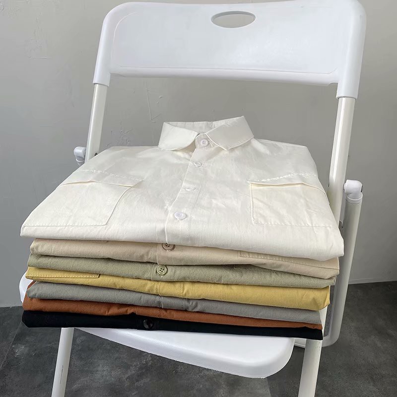 Áo  sơ mi tay ngắn dáng rộng thoáng khí phong cách hàn quốc thời trang mùa hè dành cho nam áo sơ mi nam bigsize lụa fashion unisex retro màu đặc áo nam đẹp tiếng nhật from rộng fashion áo dài tay