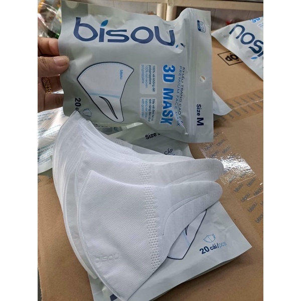 Khẩu trang 3D Bisou người lớn túi 20c (chuyên sỉ)