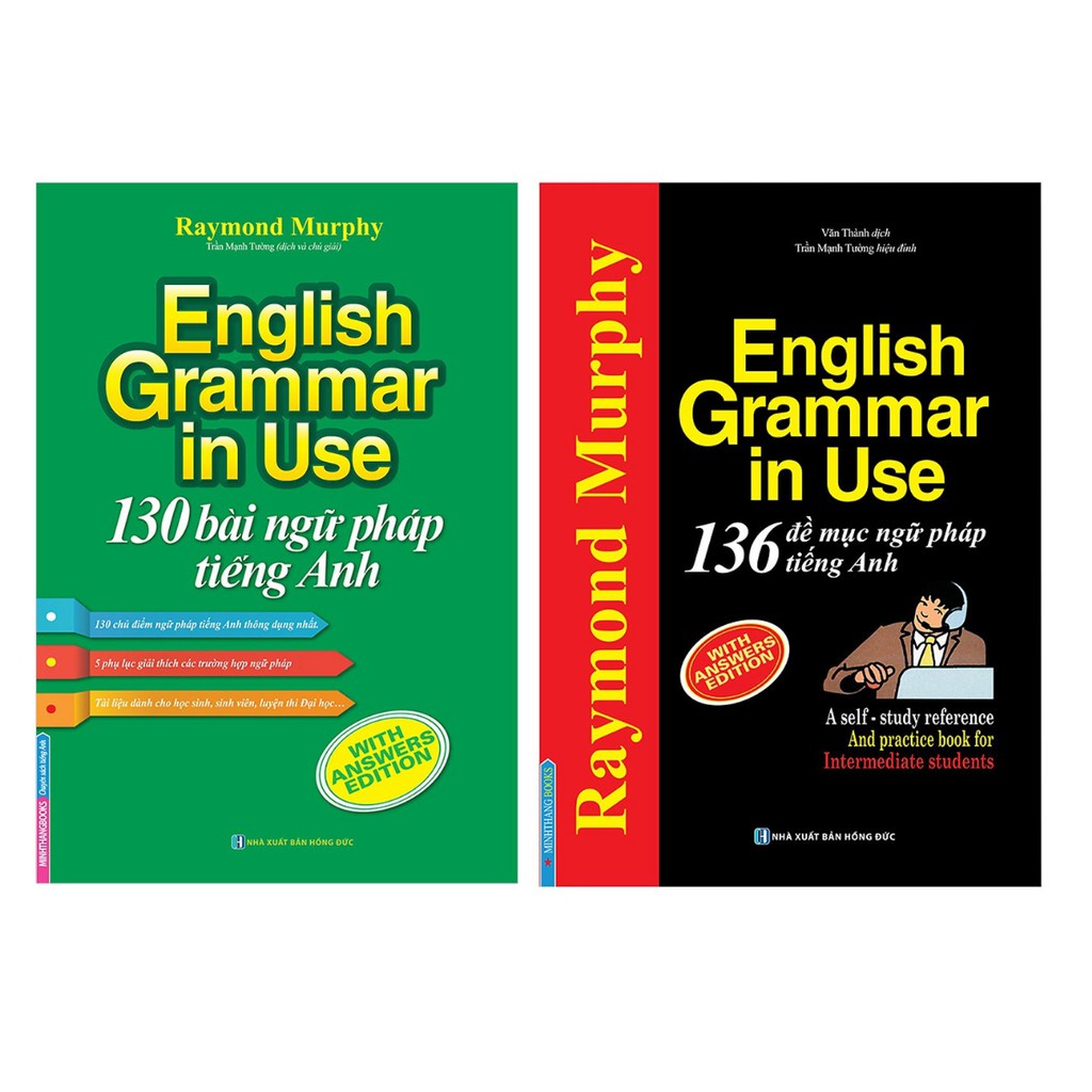 Combo Sách English Grammar in use - 130 bài ngữ pháp tiếng Anh + 136 Đề Mục Ngữ Pháp Tiếng Anh