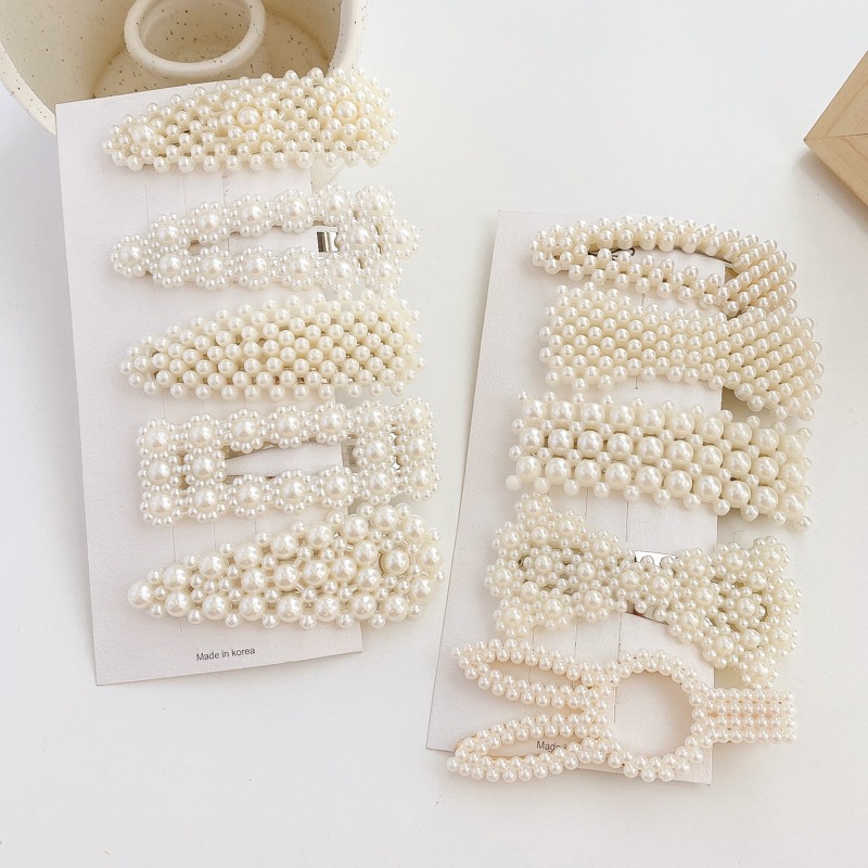 Phong cách hàn quốc đơn giản và xinh đẹp kẹp tóc trang trí bằng ngọc trai