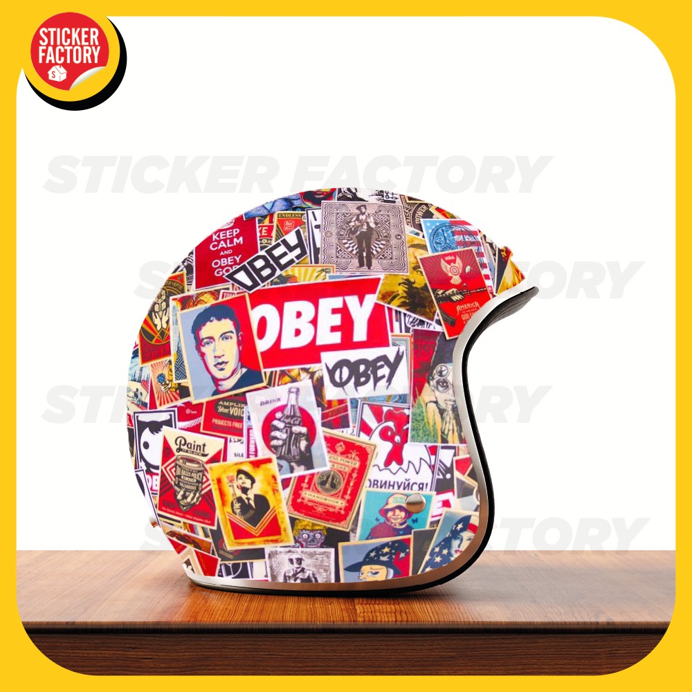 Obey - hộp set 100 sticker decal hình dán nón bảo hiểm , laptop, xe máy, ô tô - STICKER FACTORY