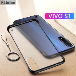 Ốp Điện Thoại Trong Suốt Không Viền Kèm Dây Móc Xỏ Ngón Cho VIVO S1 y12 y15 y17 v9 v15 pro y91 y91i y91c y95 v11 pro