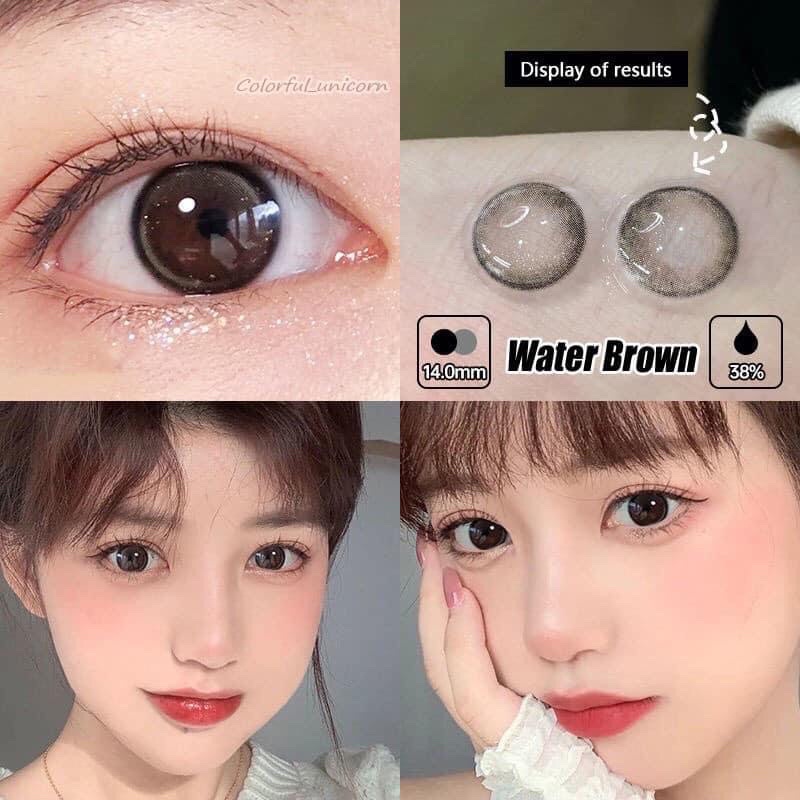 Lens mắt xám đen có nhũ FC312 có lệch độ