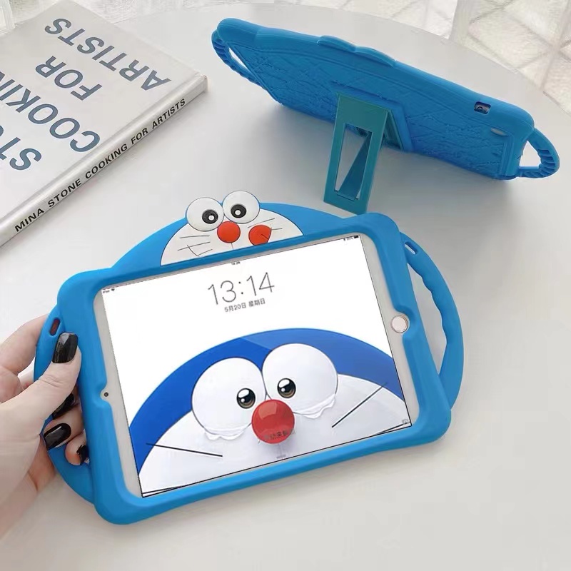 Personality Creativity Cartoon Cute Doraemon For IPad 2018 Cover Mini1/2/3 Shell Mini4 Case ipad Air2 Soft Case Ipad Pro9.7 Silica Shell ipad2/3/4 ipad6 Fall-proof Shell 10.2 Case