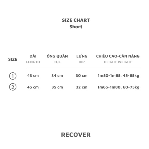 Quần Short Basic thêu chìm Recover