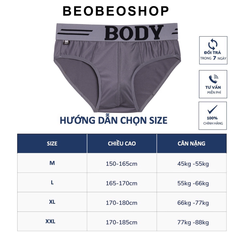 Quần sịp nam cao cấp vải thun lạnh mềm mịn, co giãn, thoán mát, khử mùi, kháng khuẩn BeoBeoShop - SIP001