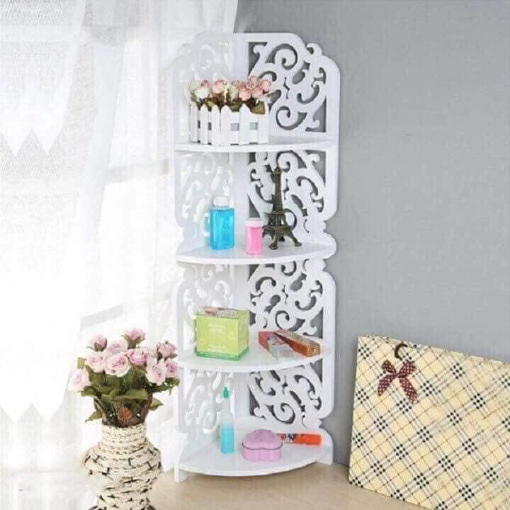 KỆ GÓC 4 TẦNG HOA VĂN BẰNG GỖ