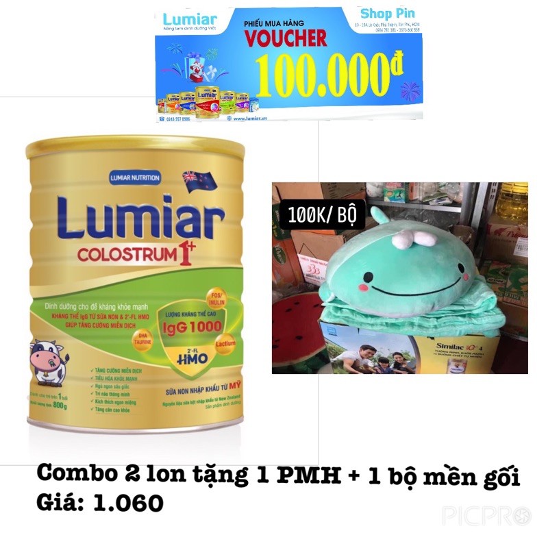 Tặng quà - combo 2 lon sữa bột Lumiar Colostrum 1+ 800g