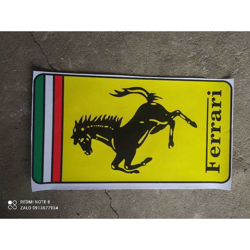Tem ngựa Ferrari, tem champions dán trang trí xe ô tô, xetải, xe ben