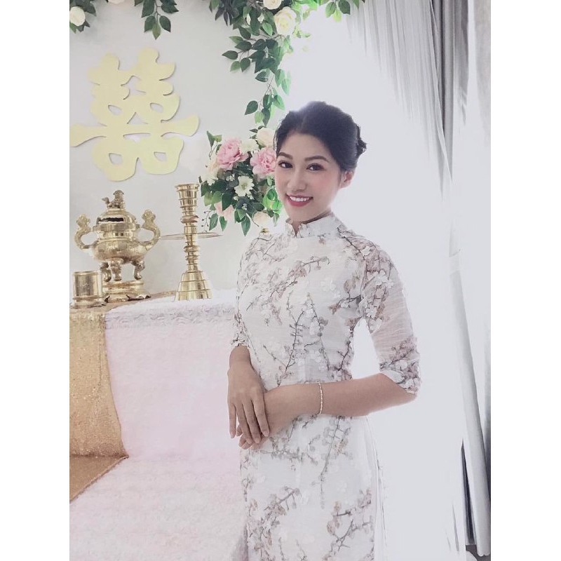 [ xả kho ] MiD Set áo dài truyền thống S1232 đính hoa thủ công cầu kì kèm ảnh thật