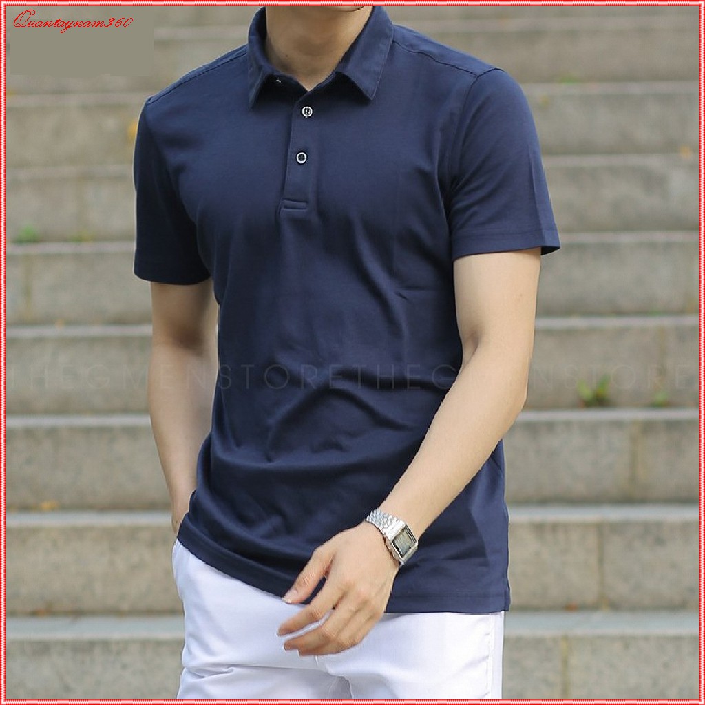 Áo phông nam dáng Body thời trang, áo thun nam cổ bẻ chất liệu thun cao cấp