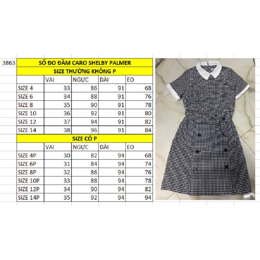 Đầm Caro Nhí Trắng Đen - 3863
