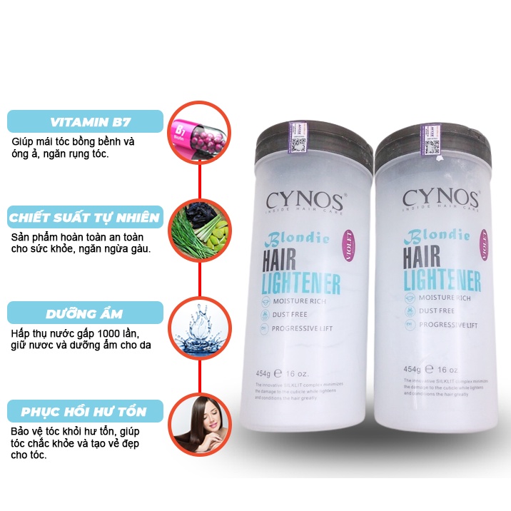 Bột Tẩy CYNOS BLONDIE HAIR LIGHTENER 454g - Bột Tẩy Tóc Của Canada, Chống Xót Tối Đa Lamyra