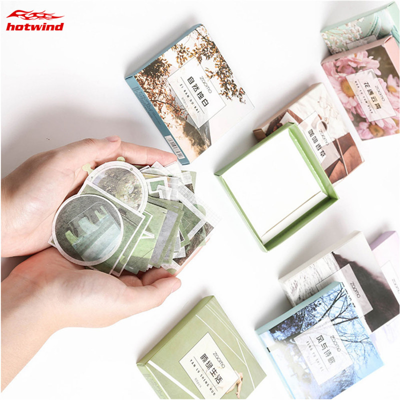 HW Hộp 80 Miếng Dán Hình Ảnh Trang Trí Sổ Lưu Niệm