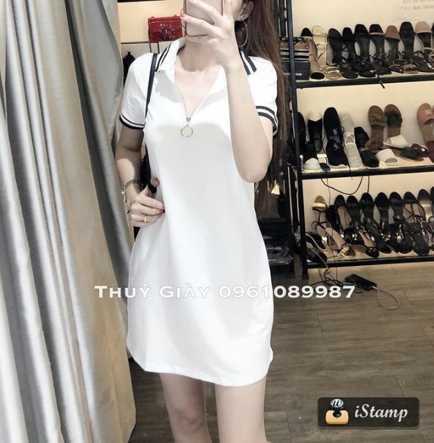 Đầm thun suông cổ POLO | BigBuy360 - bigbuy360.vn