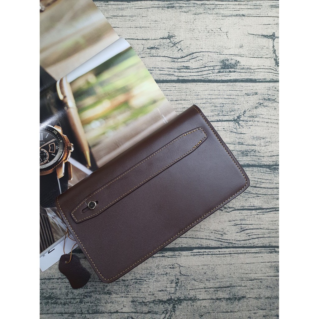 [Da thật] Ví Da Nam Cầm Tay  Clutch, Ví Công Sở, Da Trơn 2 Ngăn Khóa – CL124 - Bảo Hành 3 Năm | BigBuy360 - bigbuy360.vn