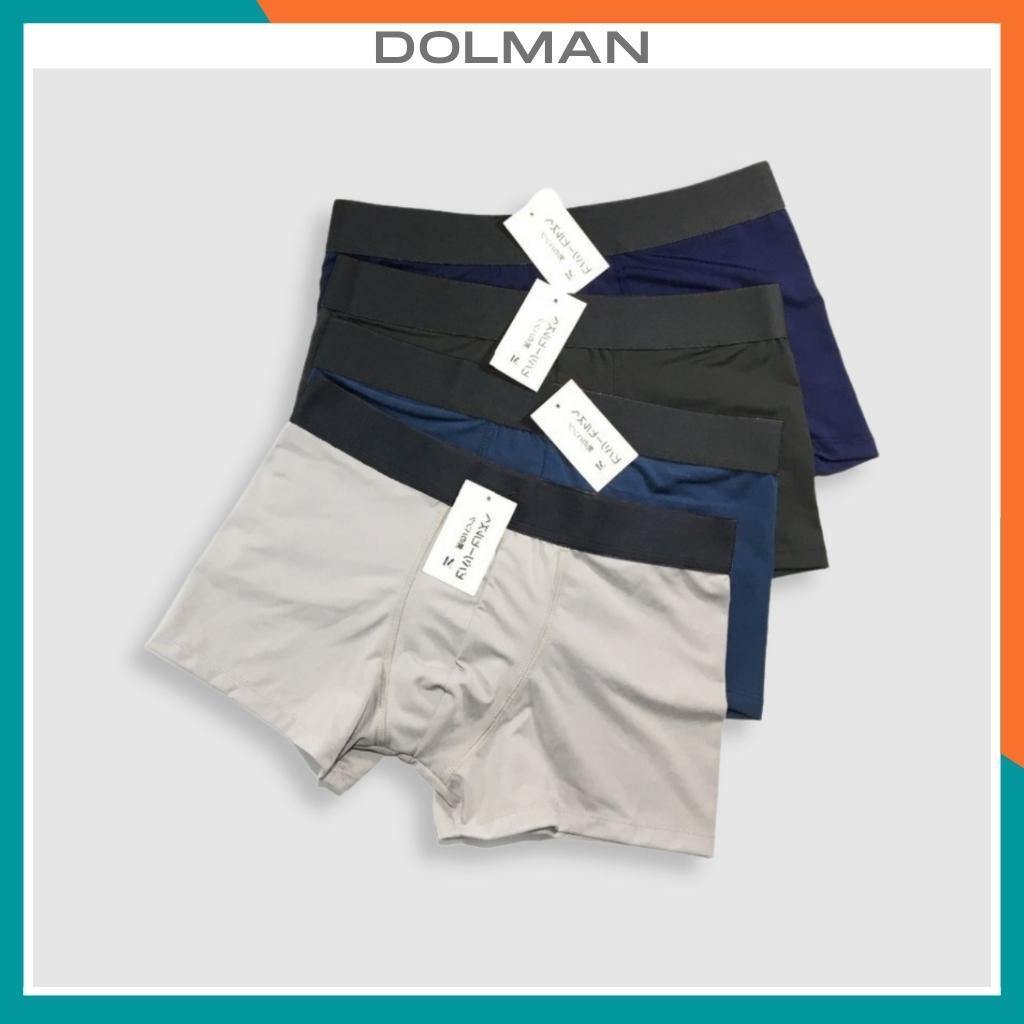 Quần lót nam thun lạnh boxer cao cấp sịp dạng đùi cạp trơn vải kháng khuẩn co giãn 4 chiều DOLMAN QL03