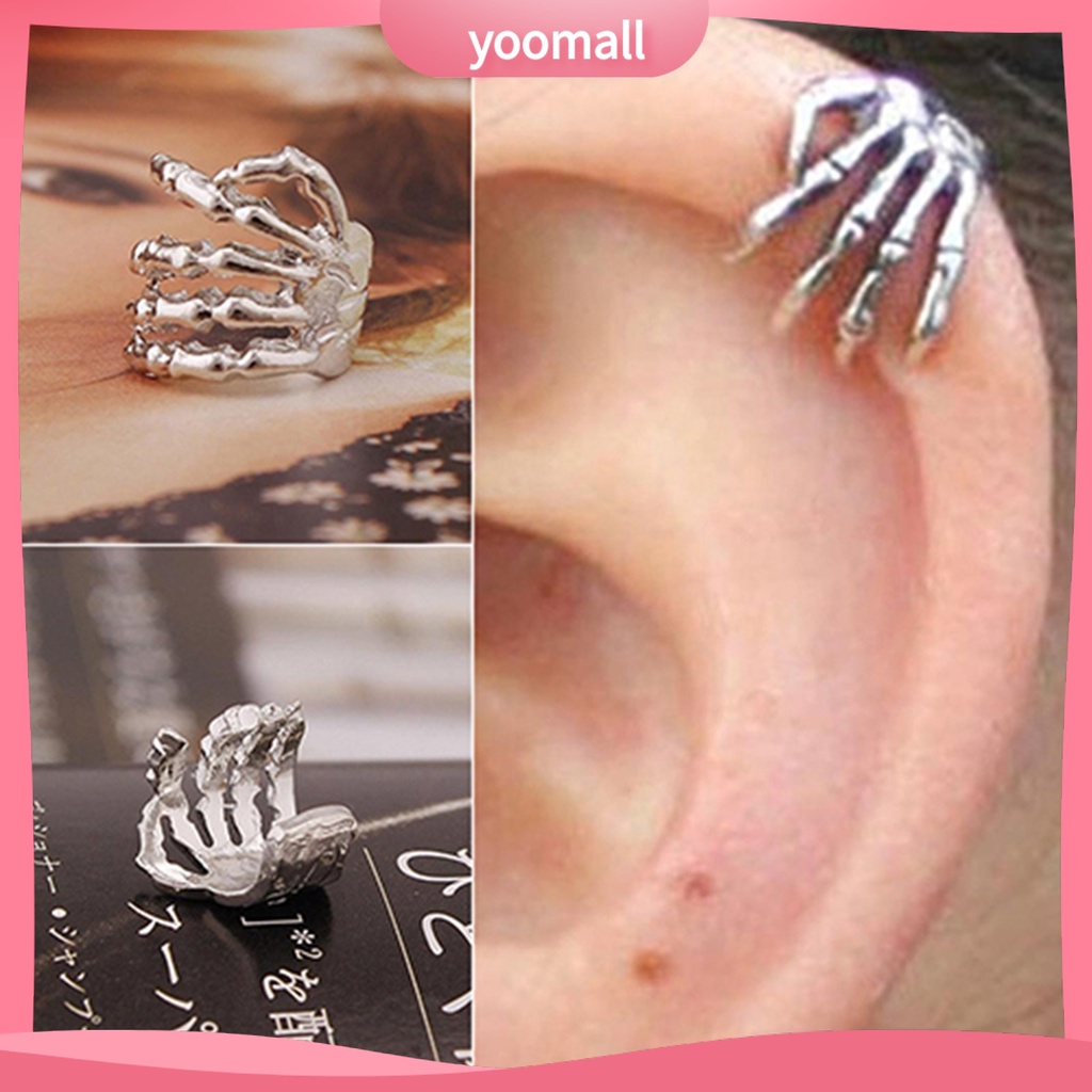 1 Khuyên Kẹp Vành Tai Hình Bàn Tay Xương Cá Tính