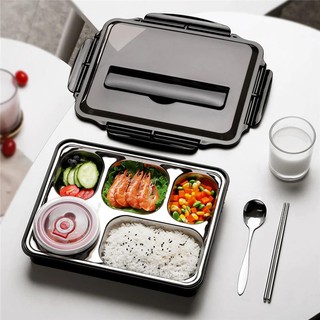 Hộp cơm văn phòng Lõi Inox Kèm Thìa Đũa Khay đựng thức ăn mã 20021 KamiVietNam