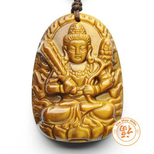 ♥️Freeship 99k TQ_Mặt Dây Chuyền Hư Không Tạng Bồ Tát Mắt Hổ Vàng Nhí