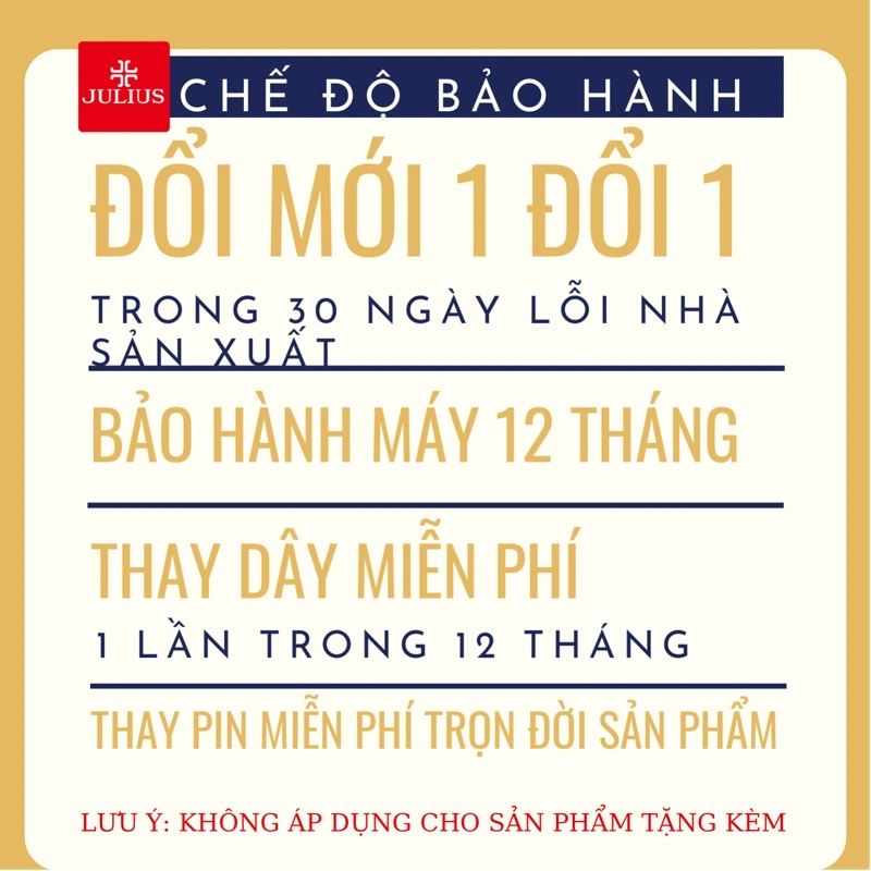 Đồng hồ nữ chính hãng dây da mặt nhỏ JULIUS bảo hành 12 tháng JA-979