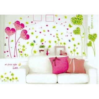 Decal dán tường combo 2 bức kết hợp trái tim tình yêu