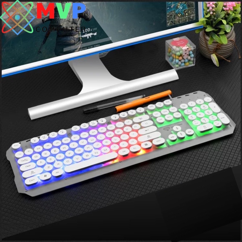 Combo Bàn Phím Chuột Máy Tính Laptop Có Dây DIVIPARD GMK 40 Nút Tròn LED Nhiều Màu Mặt Kim Loại Phun Sơn Tĩnh Điện