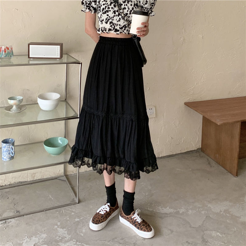 Chân Váy Dáng Dài Chữ A Phối Ren Thanh Lịch Thời Trang Mùa Hè 2021 Cho Nữ | BigBuy360 - bigbuy360.vn