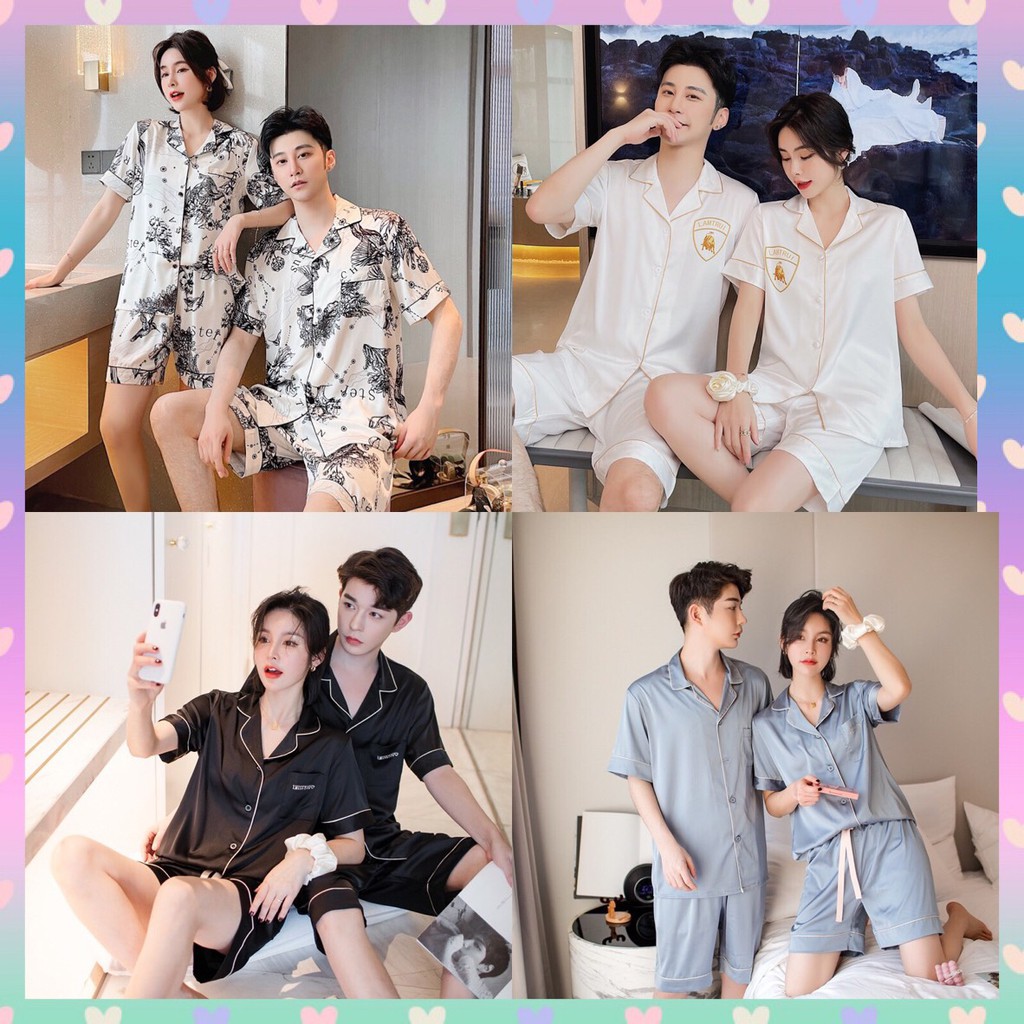 Đồ bộ pyjama nam nữ chất lụa mịn siêu mát - đồ mặc nhà cho các cặp đôi nhiều họa tiết