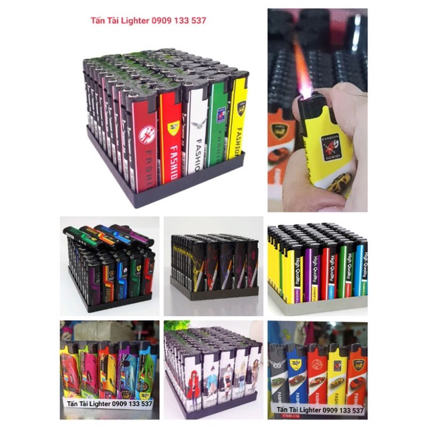 Hộp 50chiếc quẹt chống gió đủ mẫu nhỏ gọn