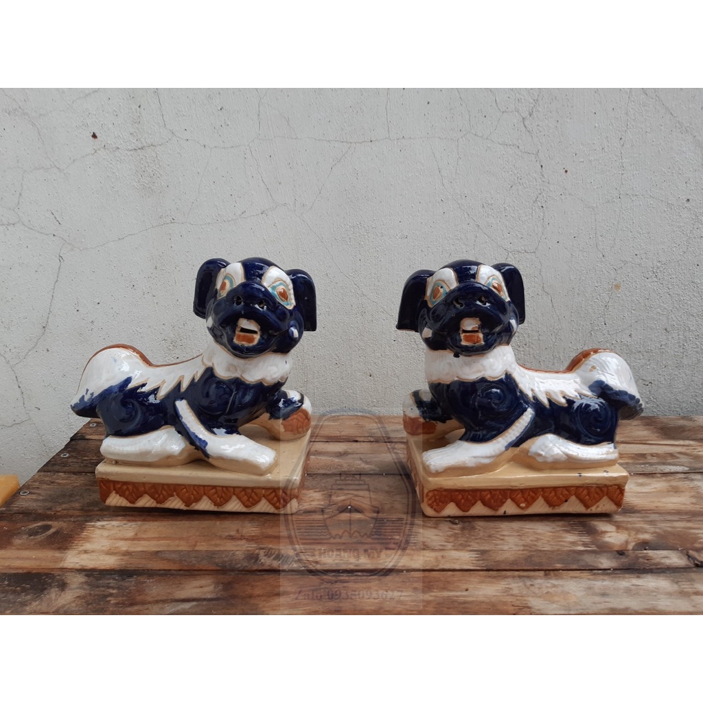 Cặp kỳ lân bằng gốm 2 con C14*12 cm