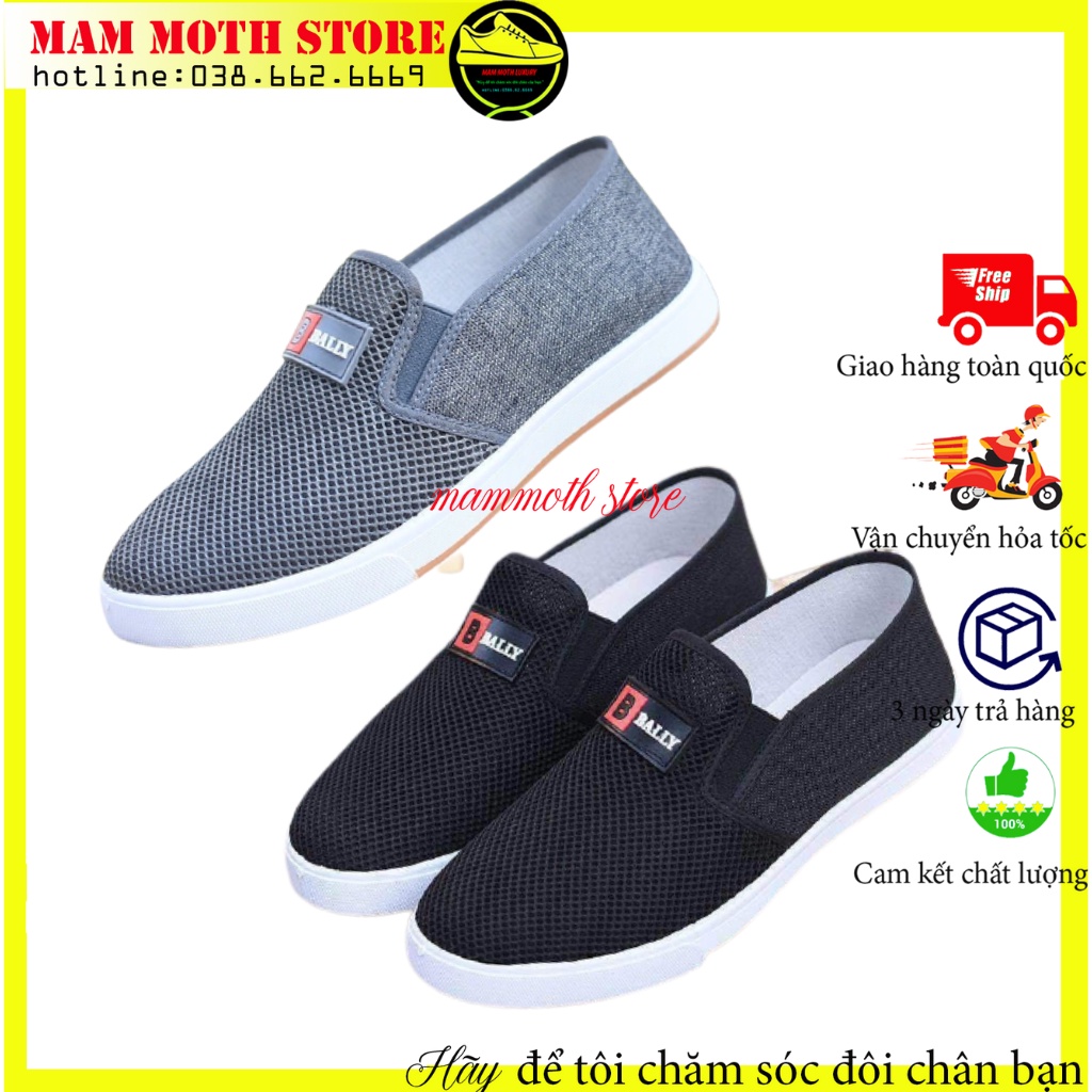 Giày thể thao, sneaker nam Bally 2 màu xám đen cao cấp thích hợp thể dục chạy bộ tâp gym shop MAMMOTH