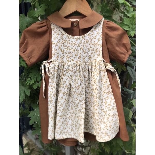 Set Đầm linen vintage kèm khăn
