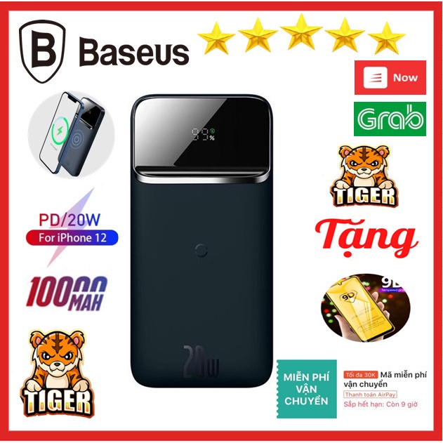 Pin dự phòng sạc không dây tích hợp nam châm PD 20W Baseus Magnetic Wireless Quick Charging Power Bank(10000mAh, PD 20W)