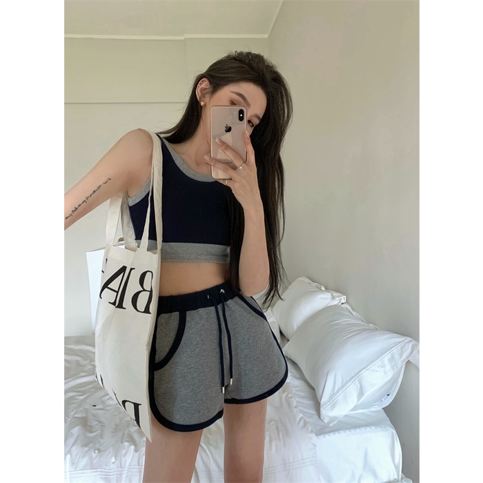 DUNEA Set Áo Tank Top + Quần Sọt Thể Thao Quyến Rũ Cho Nữ