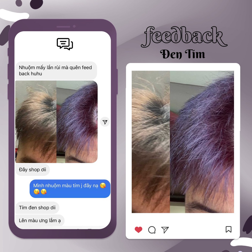 Thuốc Nhuộm Tóc Màu TÍM ĐEN Nam Không Tẩy | Chenglovehair, Chenglovehairs