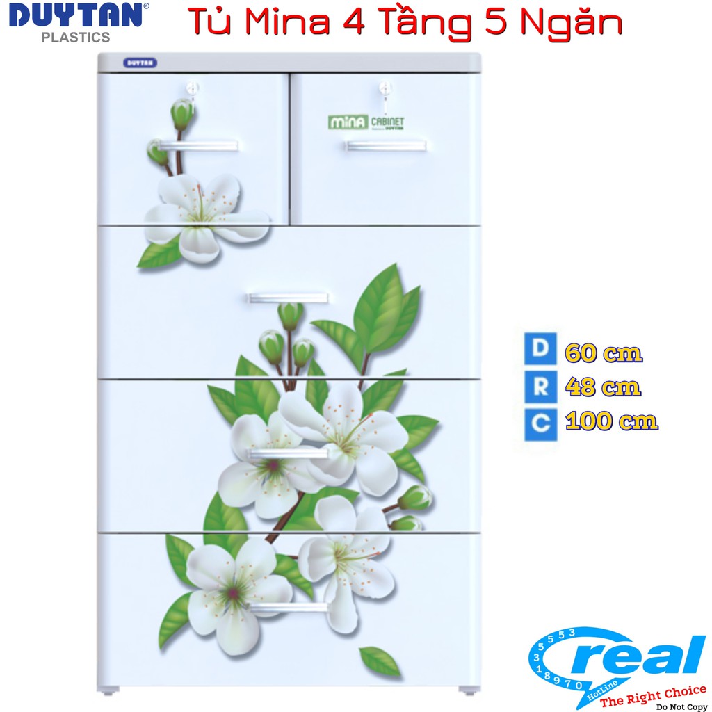 Tủ Nhựa Duy Tân MINA 4 Tầng-5 Ngăn ( KT - 60 x 48 x 100cm )