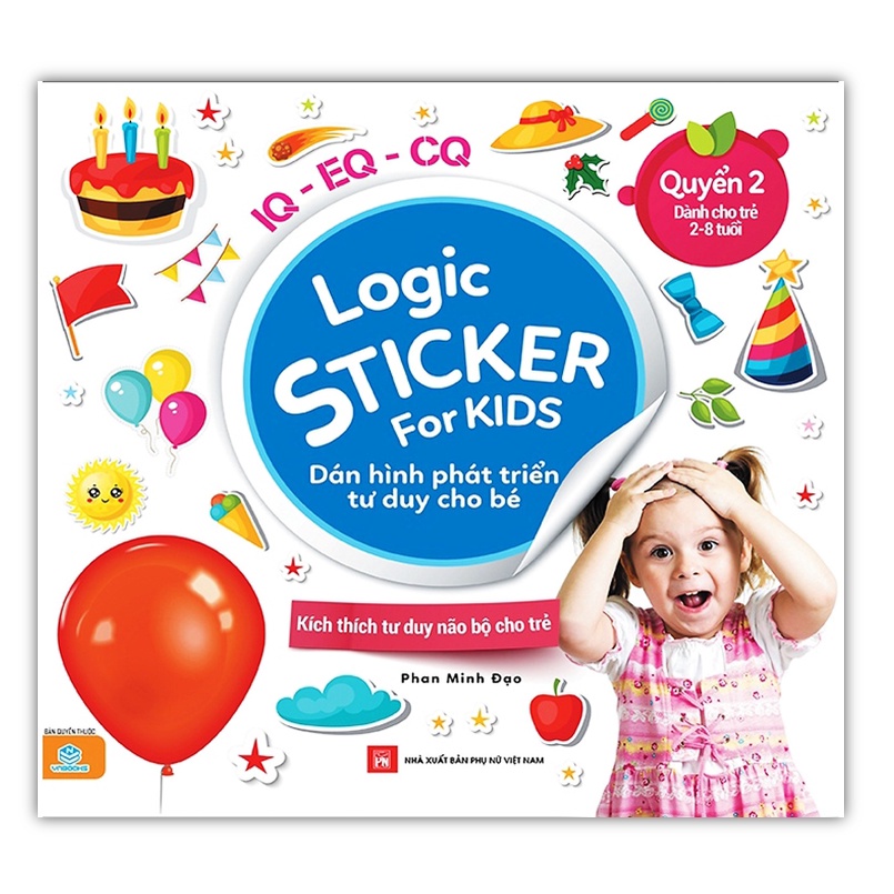 Sách - Combo 4 cuốn Logic sticker for kids dành cho bé từ 2 - 8 tuổi