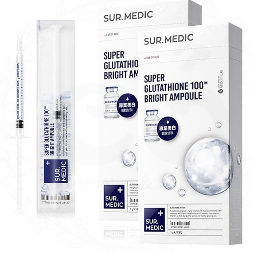 Tinh chất truyền trắng SURMEDIC Super Glutathione 100 Bright Ampoule (Hộp 10 ống)