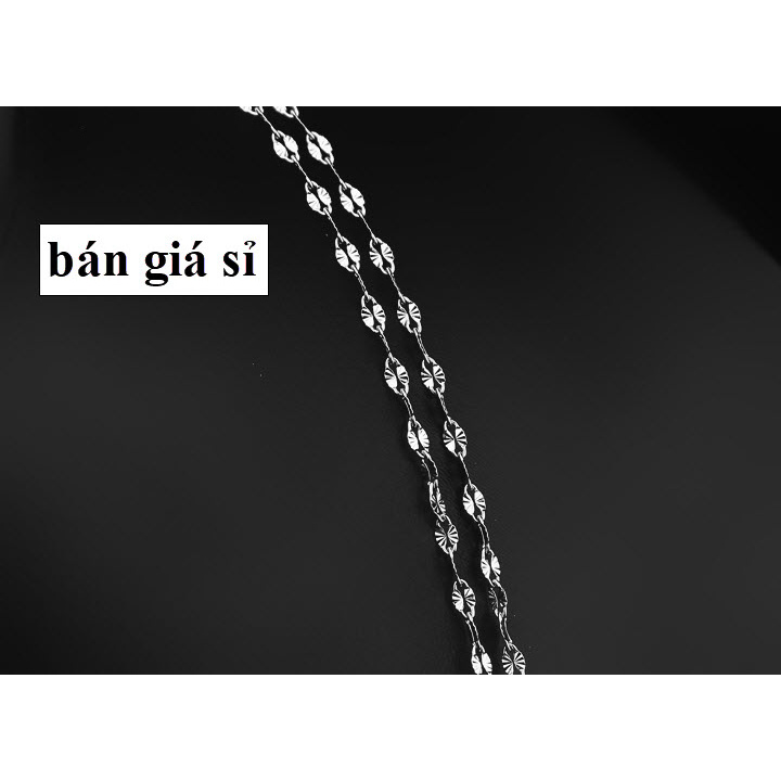 Dây chuyền nữ inox cao cấp chiếu sáng lấp lánh không mặt, không đen vĩnh viễn - dây me 2mm