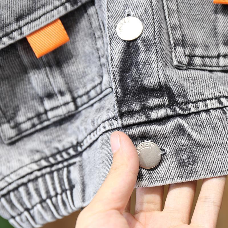 Áo khoác denim dáng rộng thiết kế đơn giản thời trang xuân thu mới cho bé